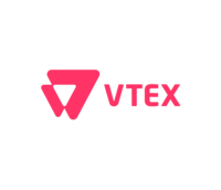 Logotipo da empresa VTEX, sistema que a integração da Maker funciona